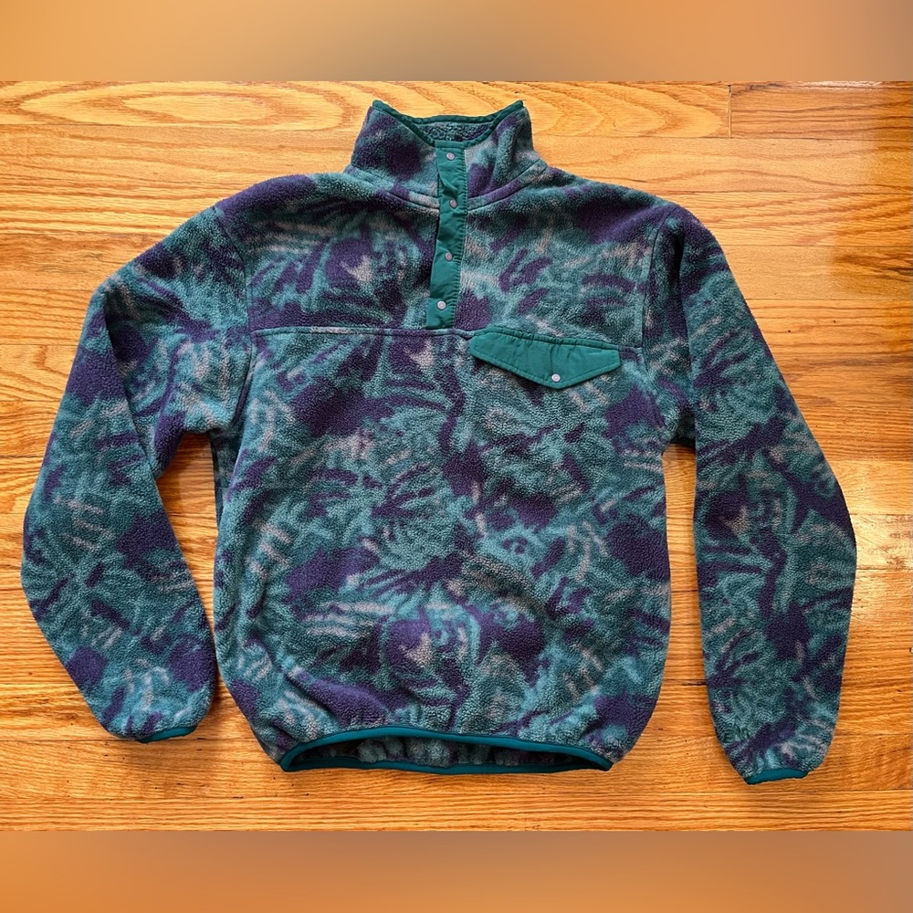 Eastern Mountain Sports EMS Vintage 90’s Snap Fleece All Over Print Pullover